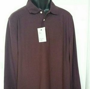 New Men's Long Sleeve Polo Shirt Purple Sz XL Tall